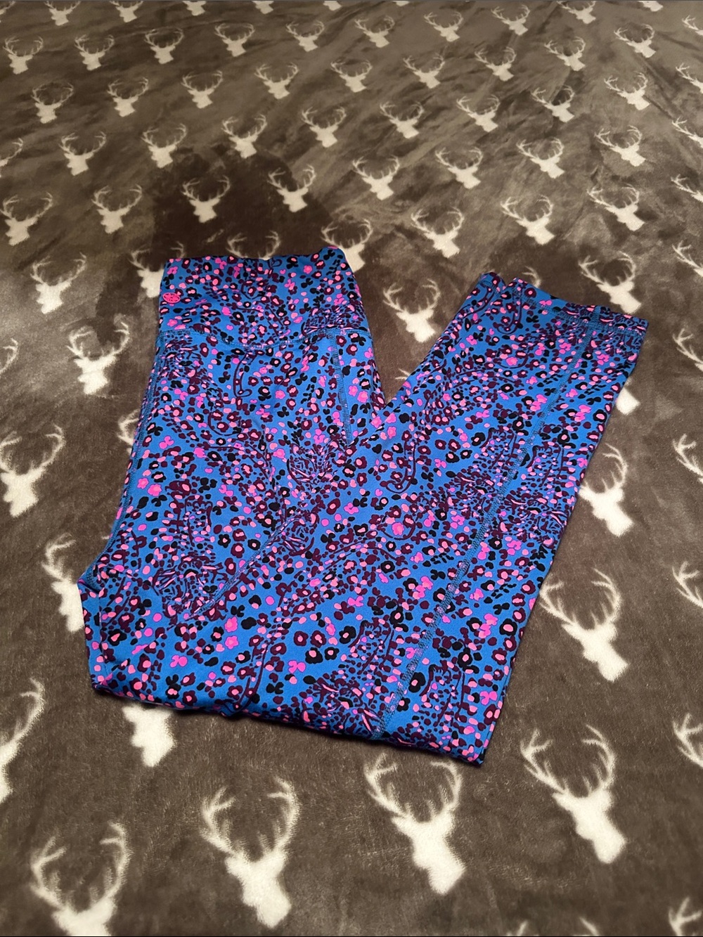 Lilly Pulitzer Blue Purple Pink Animal Print Leggings